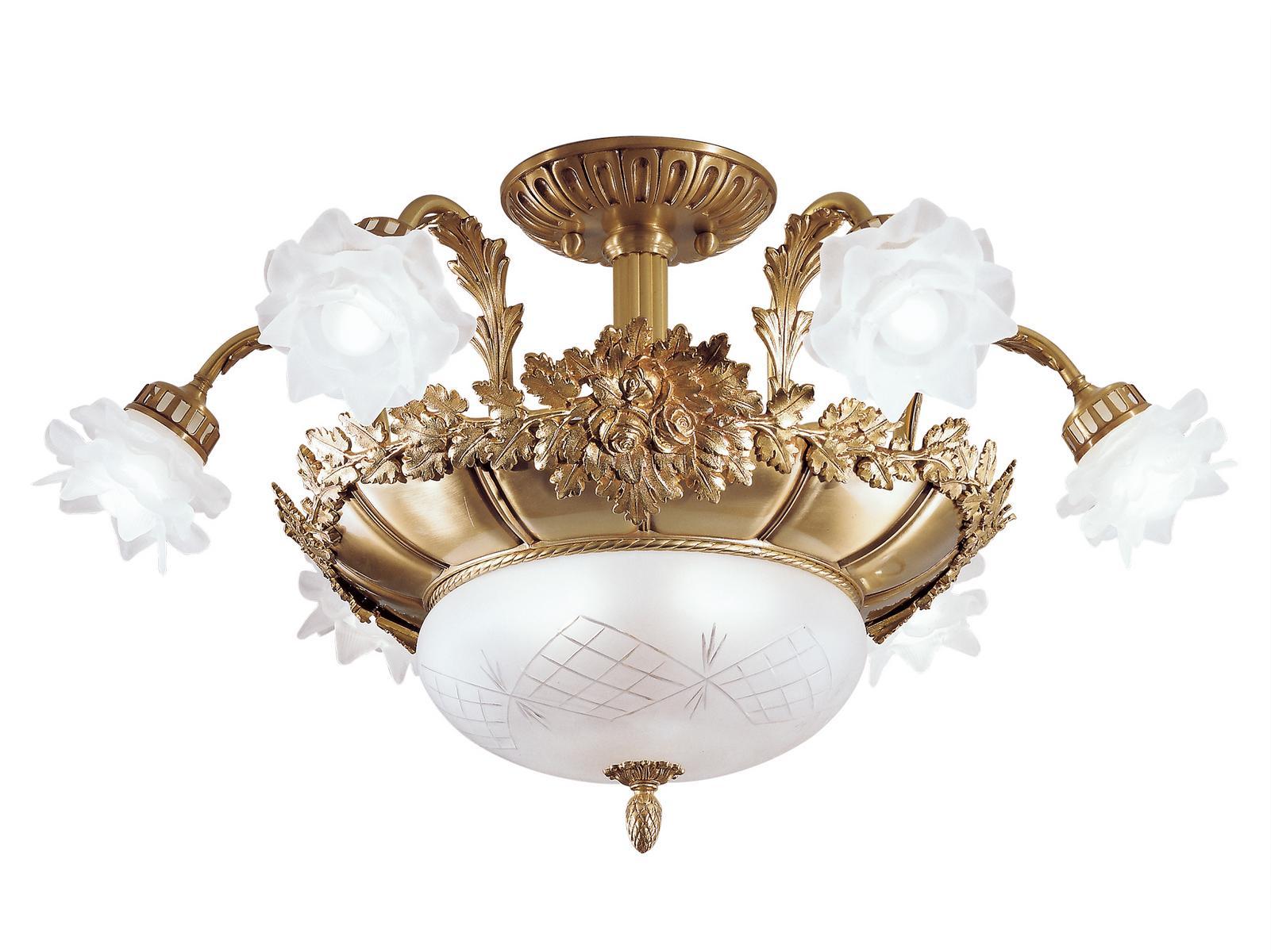 ROSE 700/6+2SF Antique brass chandelier with glass ROSE 700/6+2SF Antique brass chandelier with glass