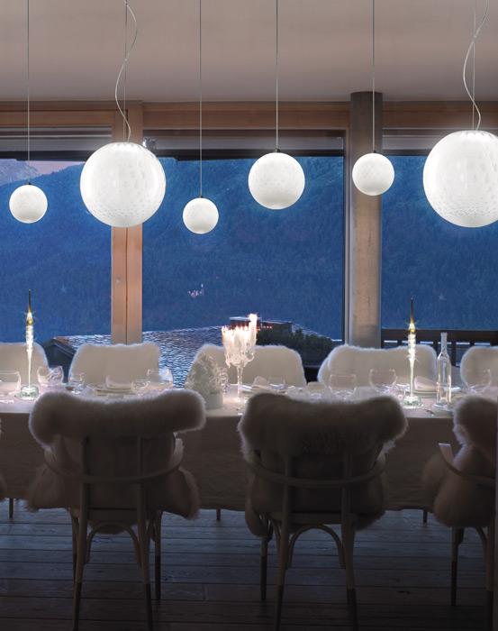 BOLLE SP Glass pendant lamp
