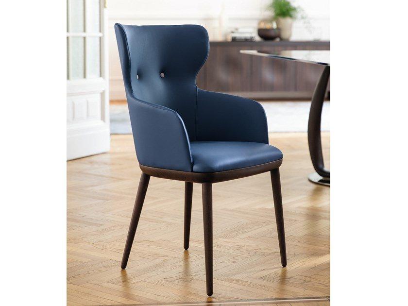 ANDY Leather chair with armrests
