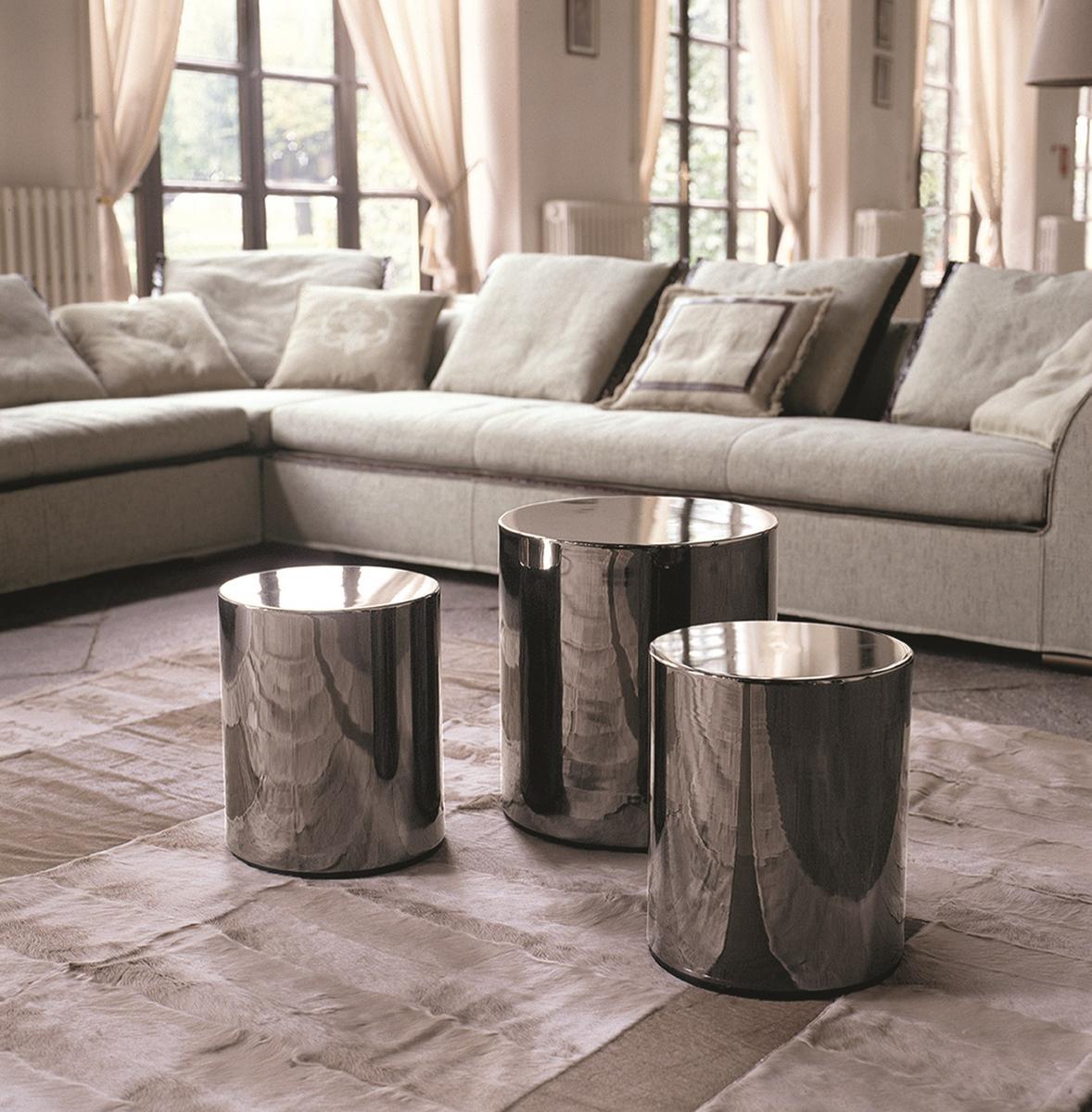 MOON Round metal coffee table