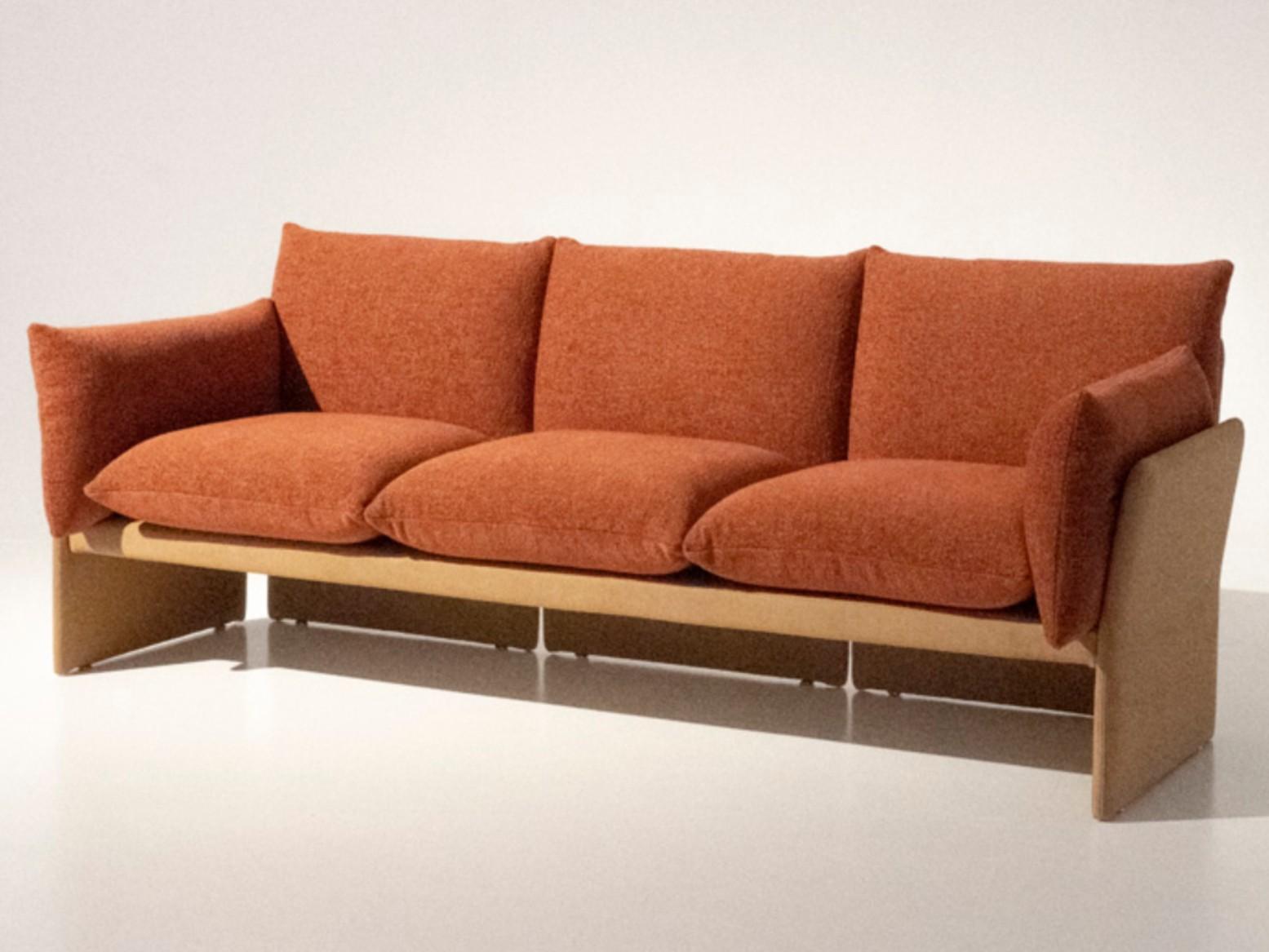 FARFALLE 3 seater cotton and microfiber sofa