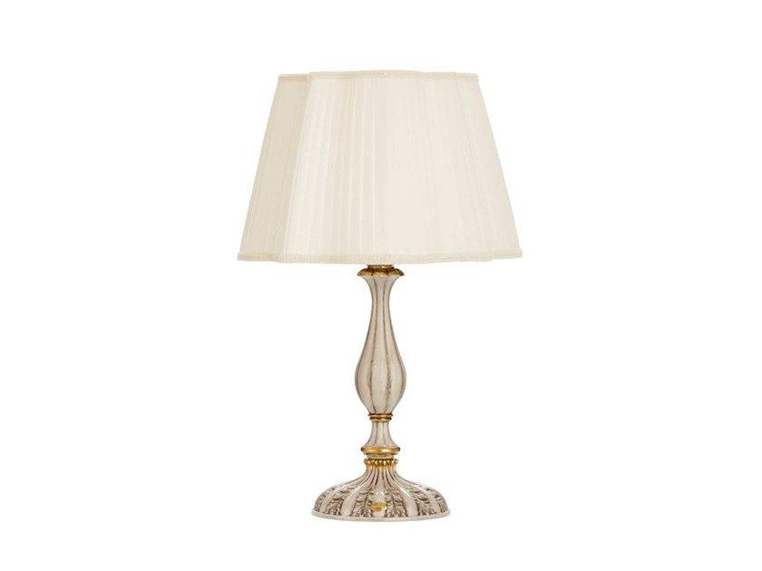 VERONIQUE 796/LG Antique white and gold table lamp with shade