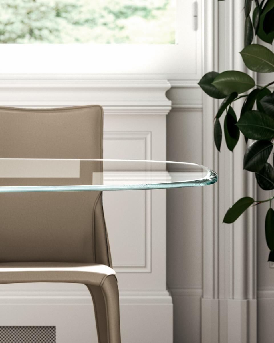 GEM Oval table in crystal and metal