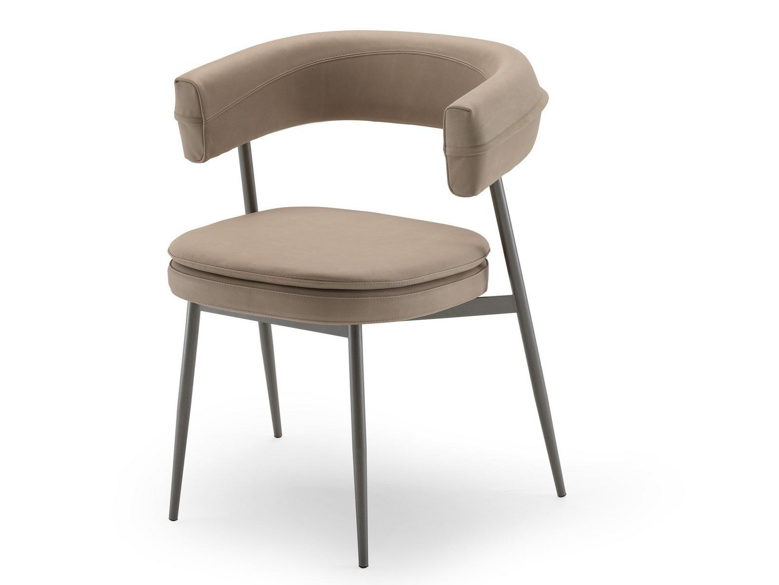 NENA Upholstered fabric chair with armrests