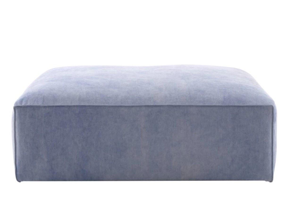 NILS Rectangular fabric pouf with removable lining