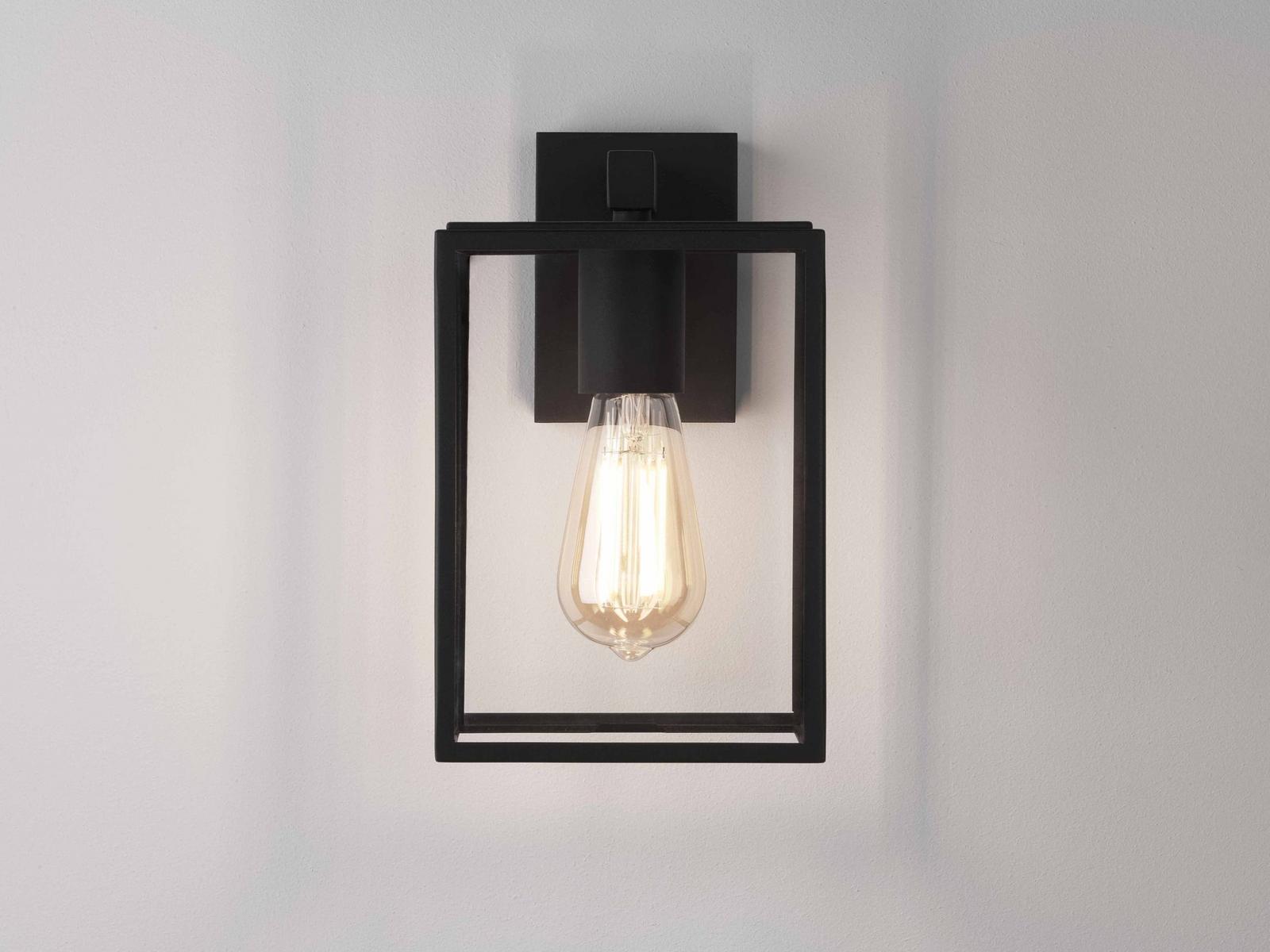 BOX Glass and steel Outdoor wall Lamp with dimmer