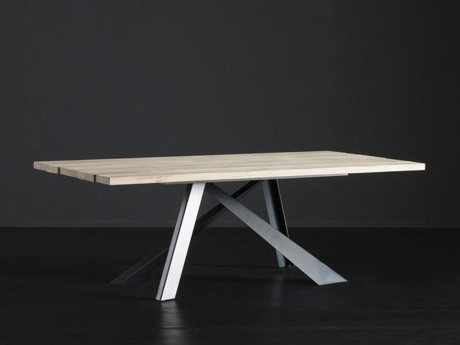 KENZO + METAL Rectangular wooden dining table