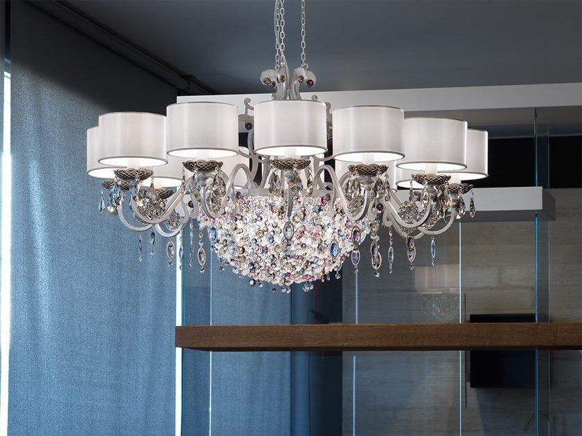 ROSEMERY 12 Metal chandelier with crystals