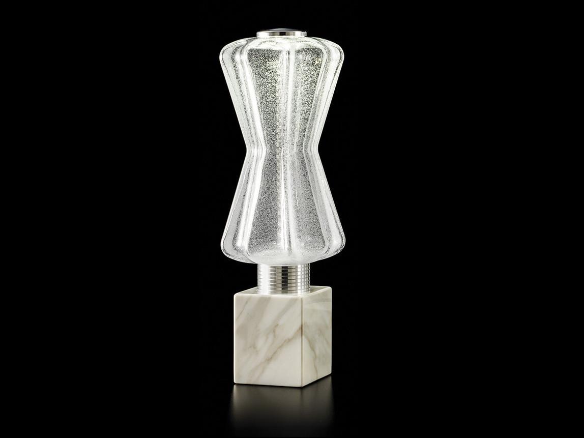 COLLIER T1800/LP4 LED glass table lamp with marble base