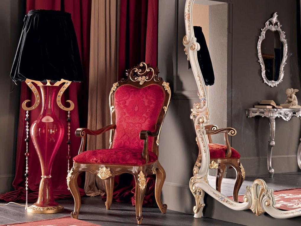 11501 Upholstered fabric chair with armrests