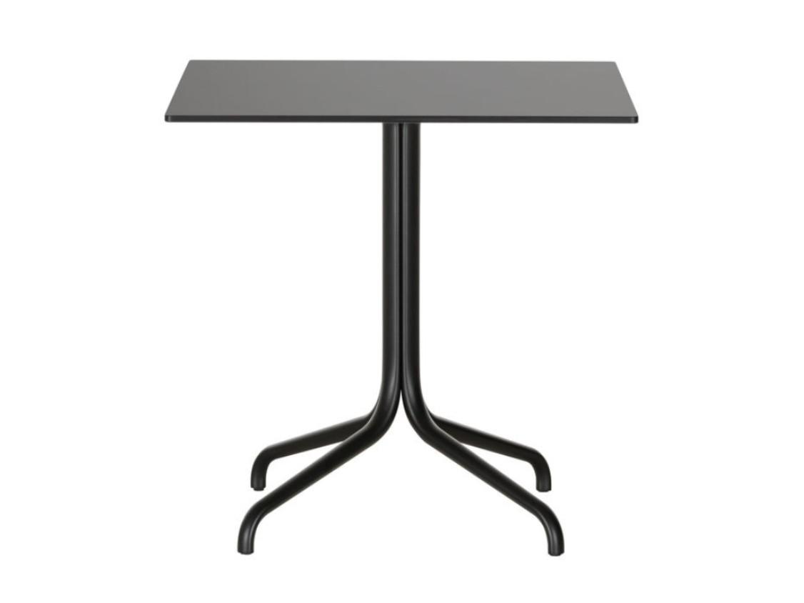 BELLEVILLE Square table with steel base and wooden top