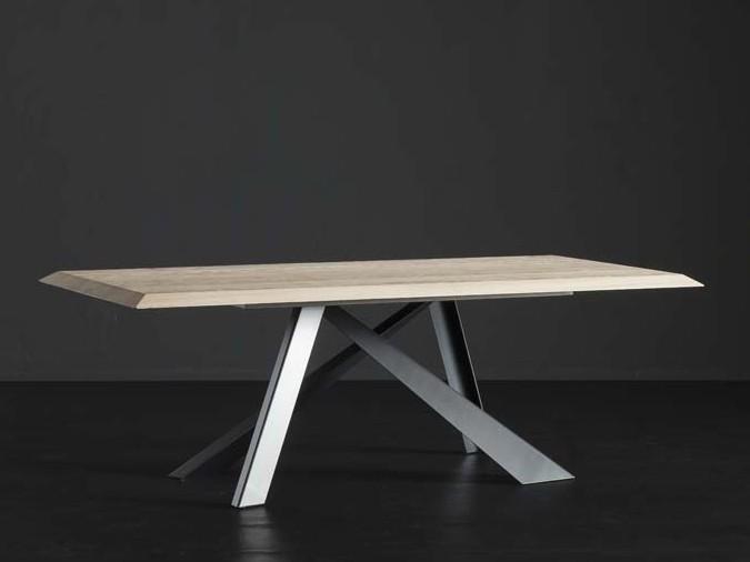 RIO + METAL Rectangular wooden dining table