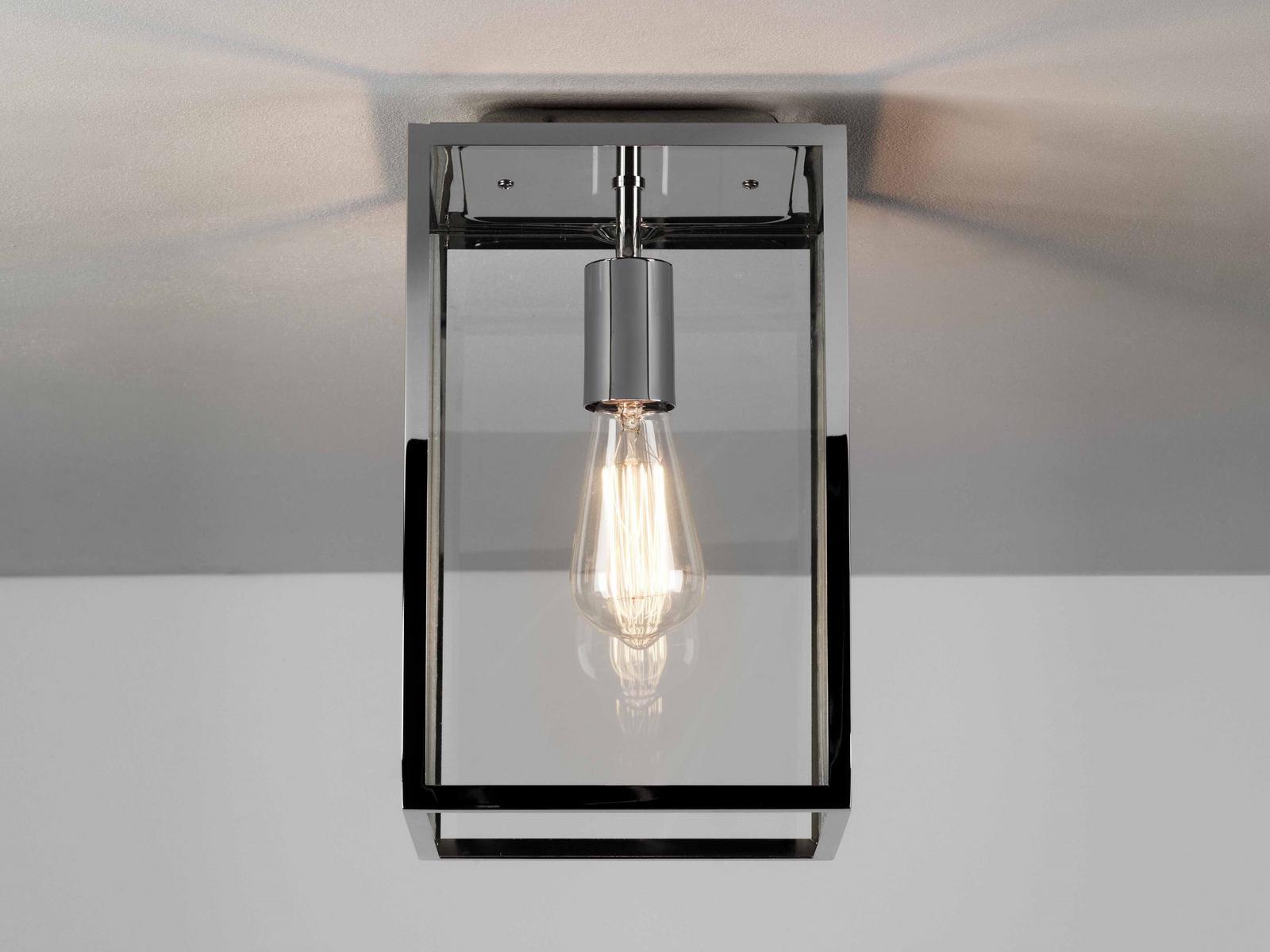 HOMEFIELD Glass and Stainless Steel outdoor ceiling lamp with dimmer