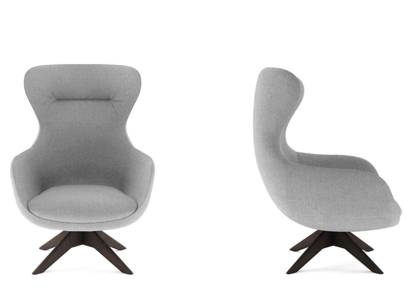 ISEO Wing swivel fabric armchair