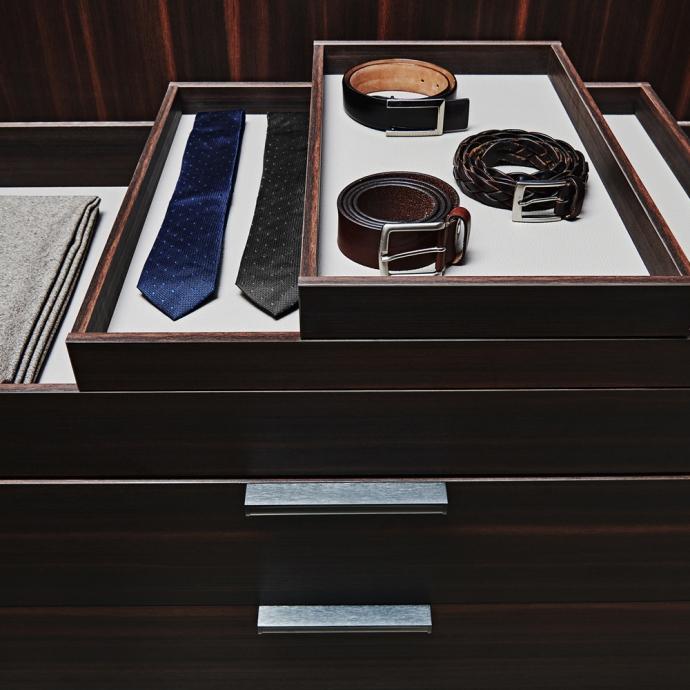 GLISS MASTER Sectional wood and glass wardrobe