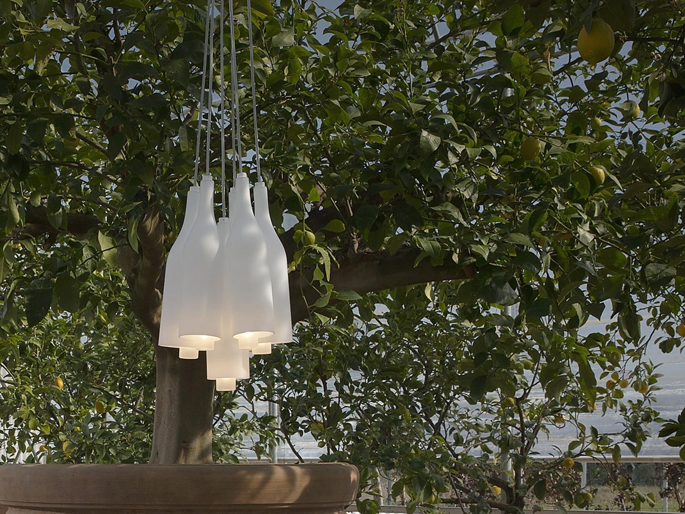 BACCO Satin glass pendant lamp