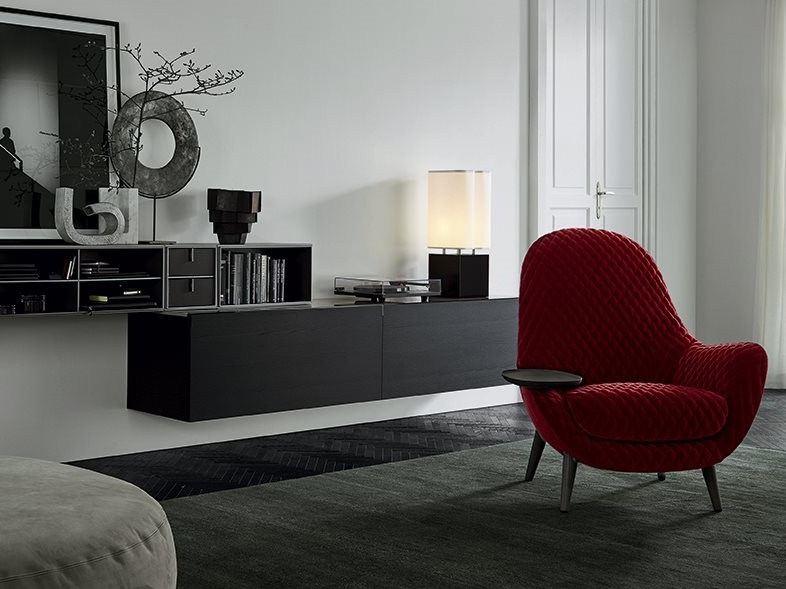 MAD KING Upholstered fabric armchair with armrests