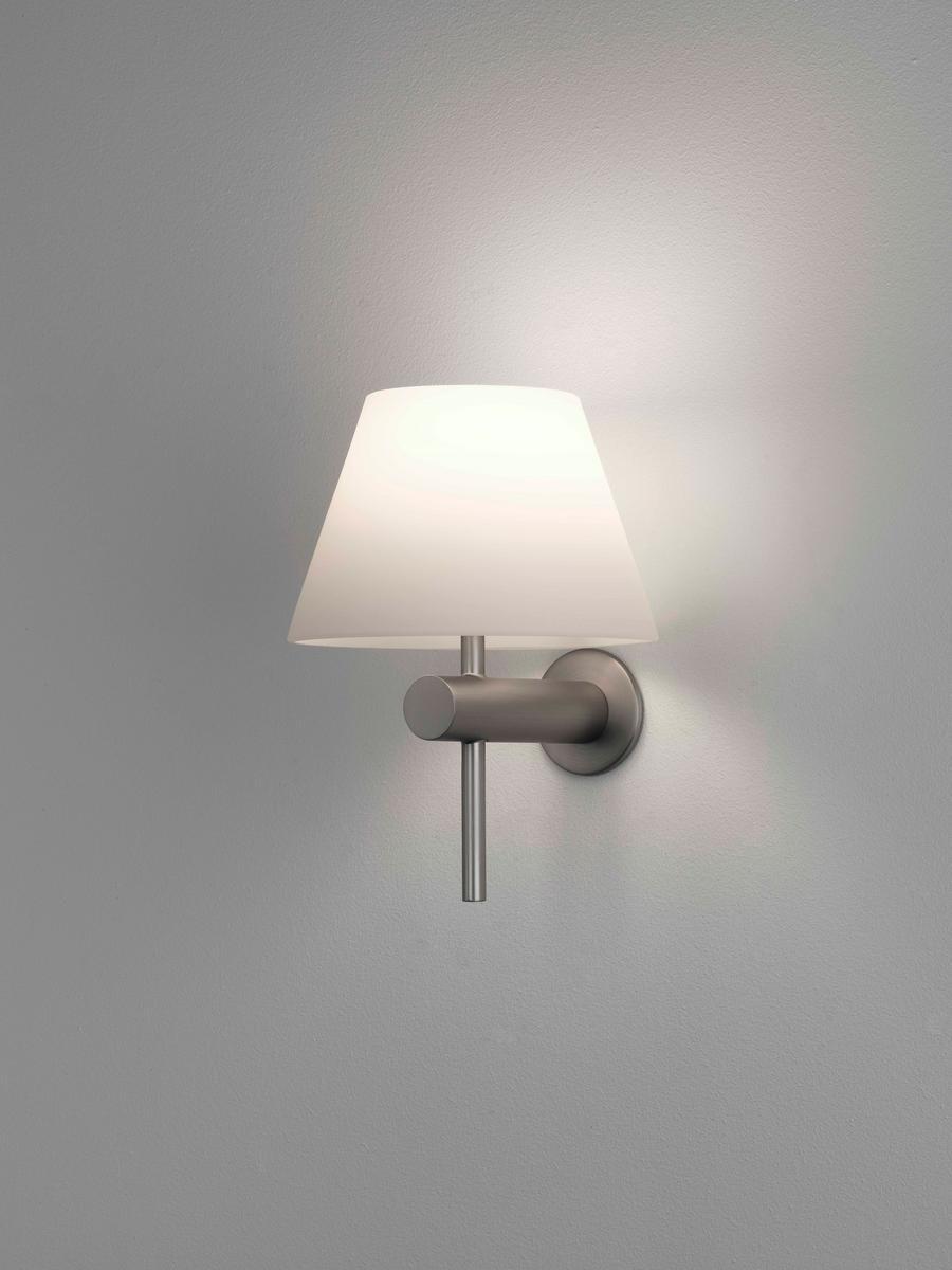 ROMA Glass and steel wall light with dimmer