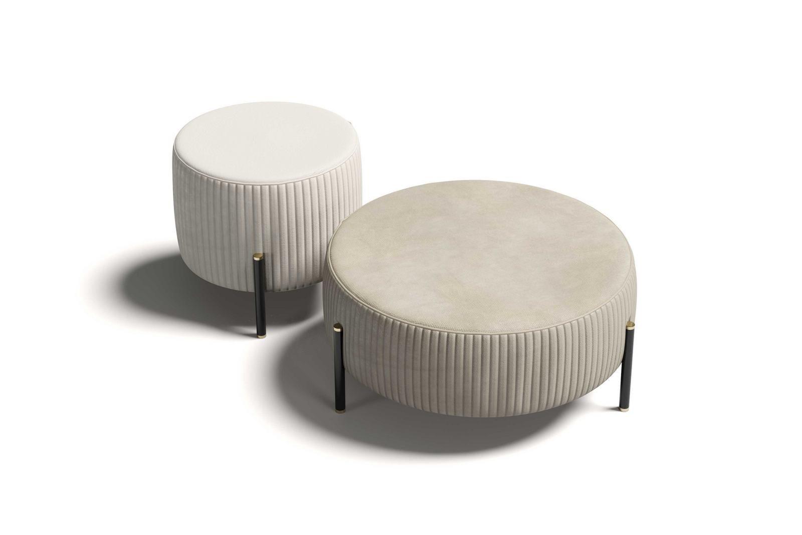 TOULOUSE .60 Upholstered round fabric pouf