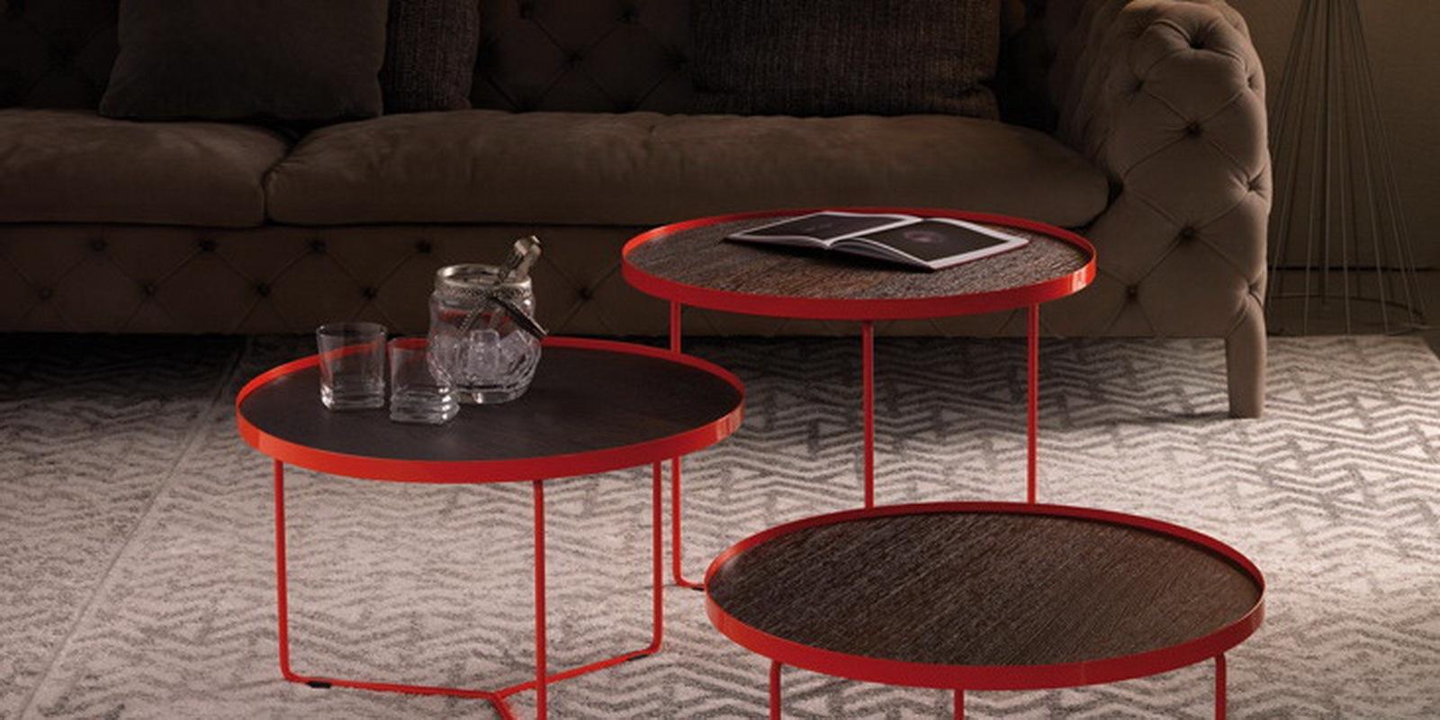 BILLY WOOD Round veneer coffee table