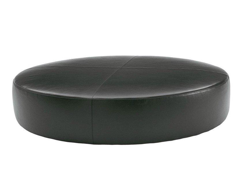 HARRY LARGE Round leather pouf