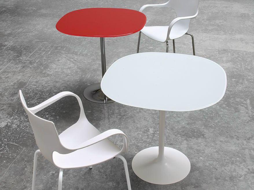 FLÛTE Round glass high table