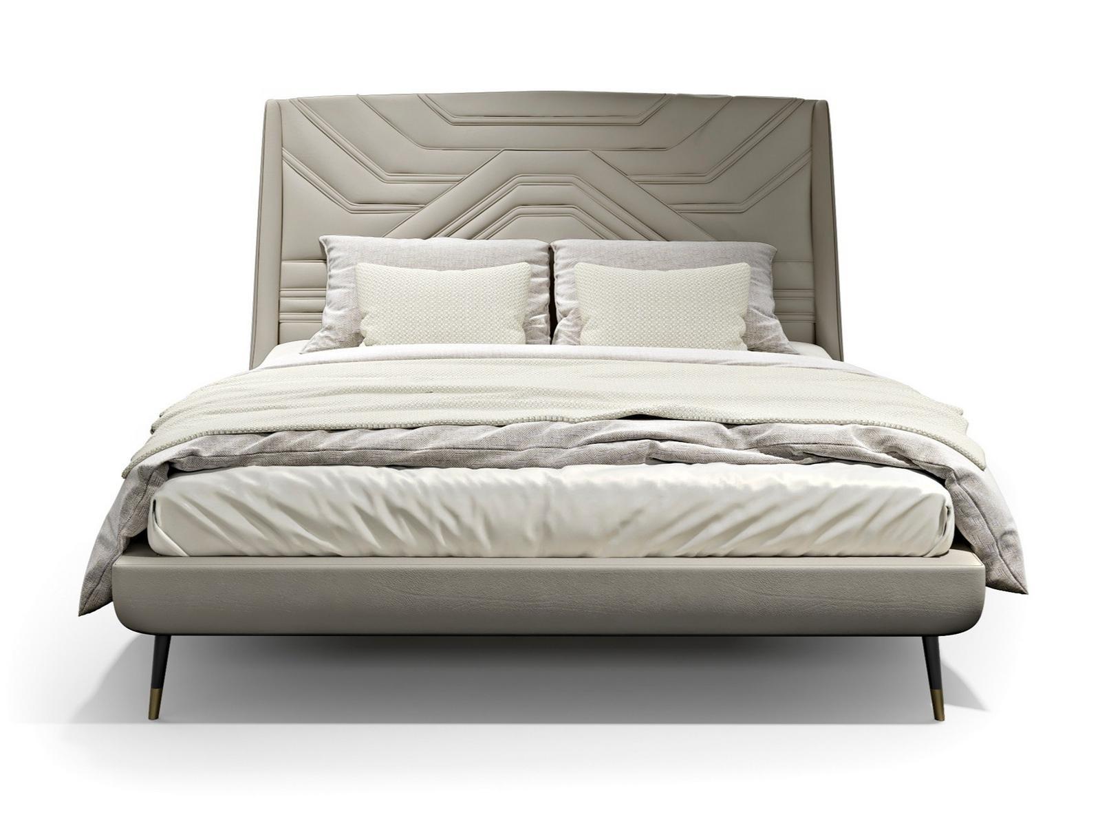 AMÈLIE Fabric double bed with upholstered headboard