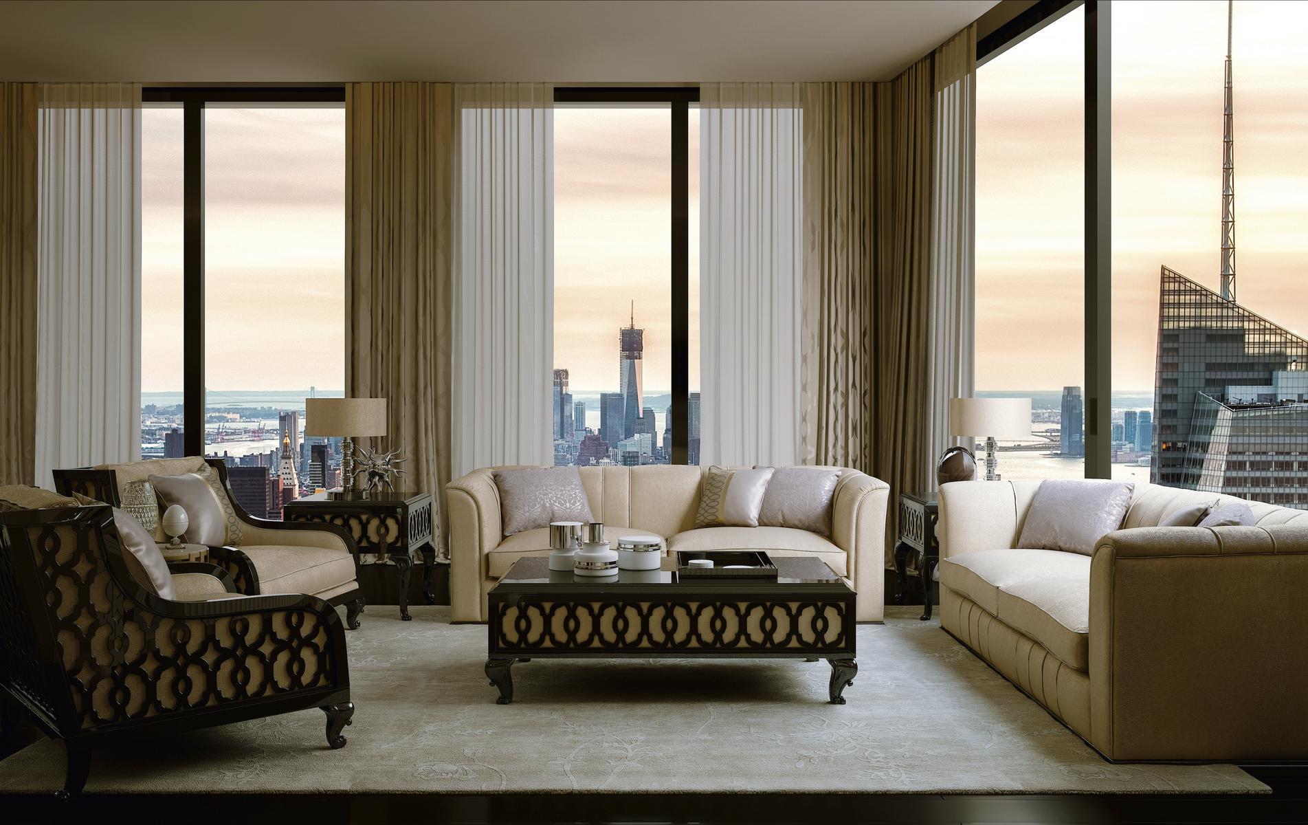 CLUB WIDE Fabric armchair with armrests