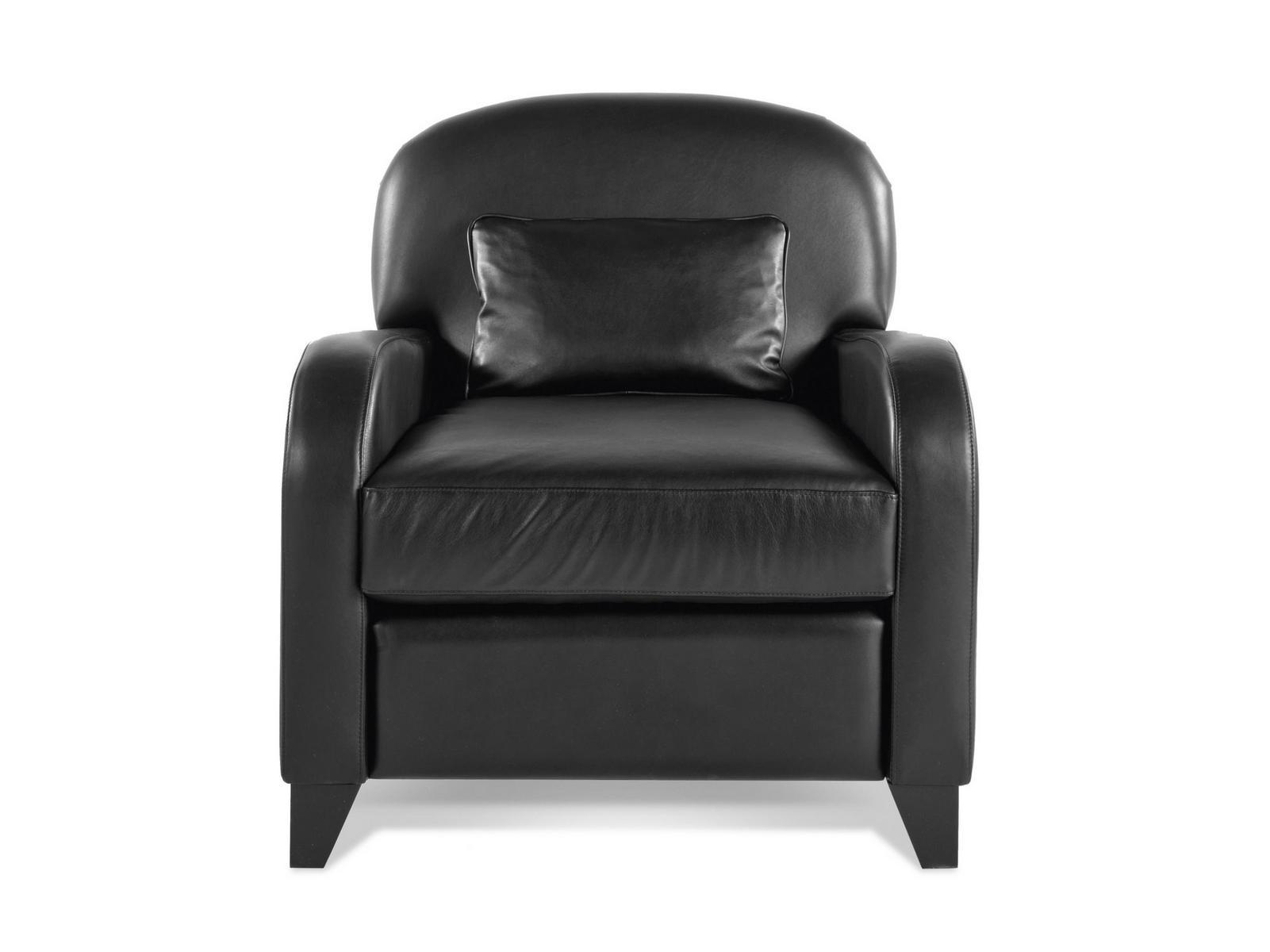 CARDIFF Leather armchair with armrests