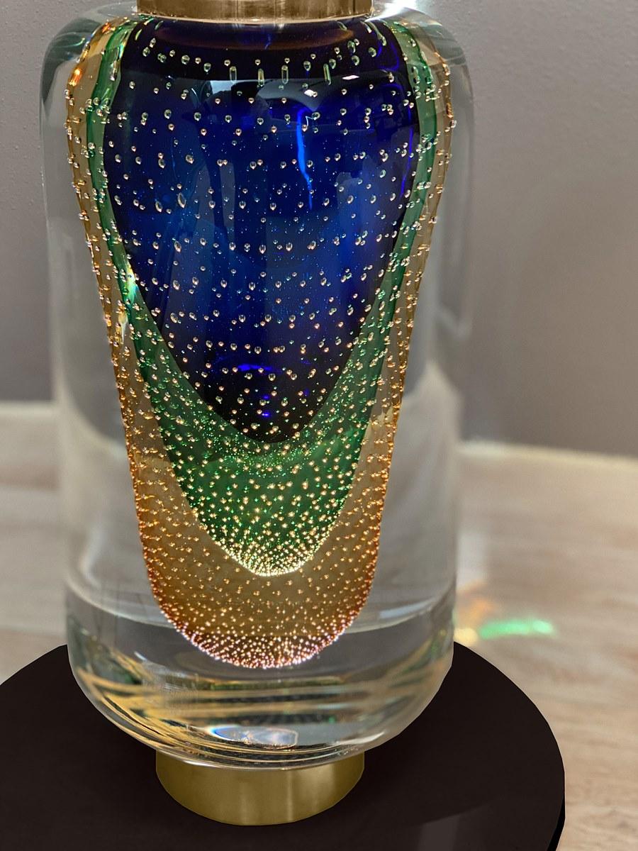 PR.300 Round Murano glass coffee table