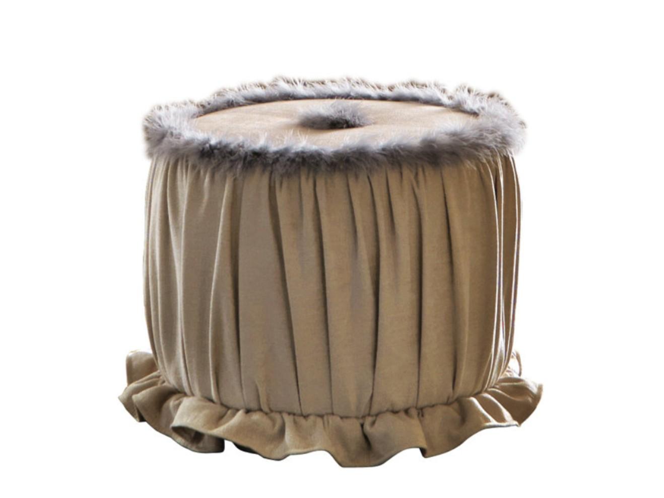 EMOZIONI Round fabric pouf