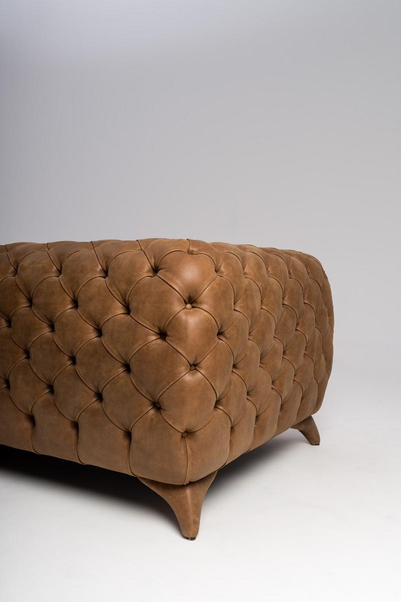 ISIDORO Tufted 3 seater nabuk sofa