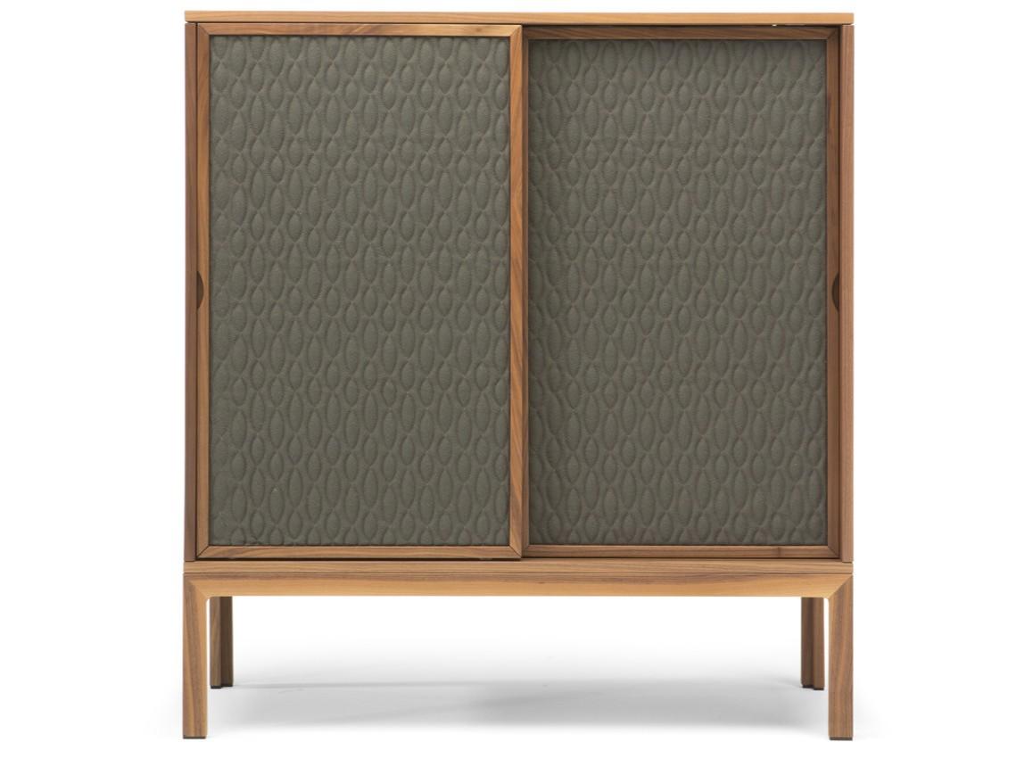 CRATE Solid wood highboard with sliding doors