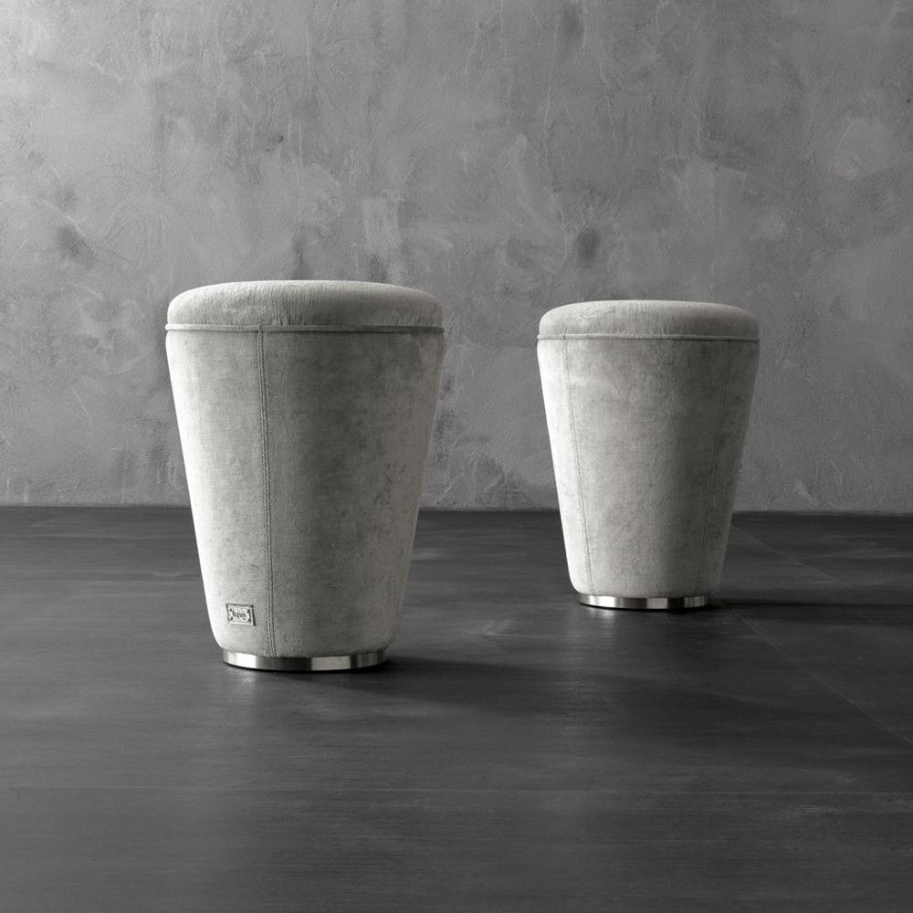 MIKY Leather pouf in a luxury style