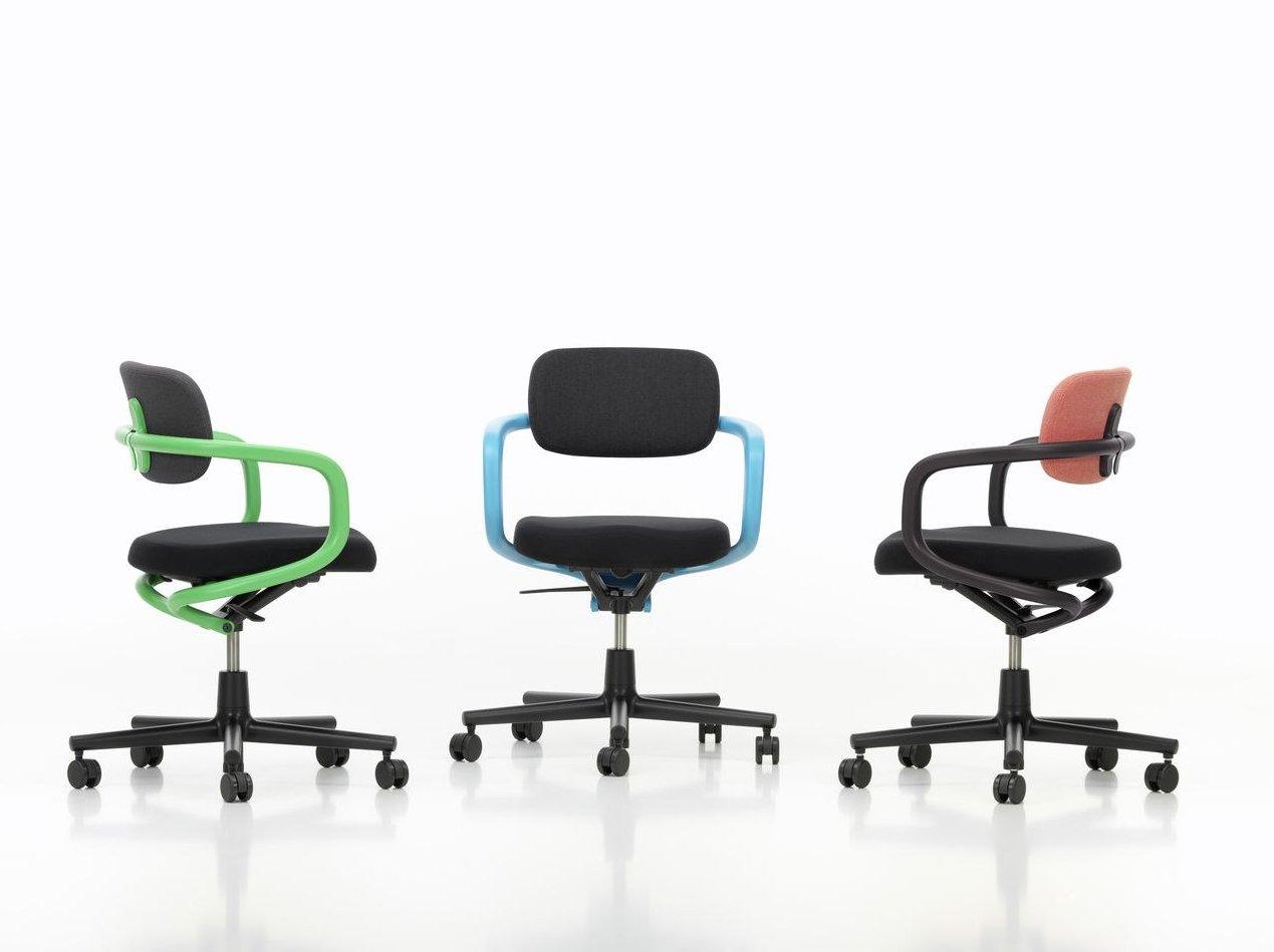 ALLSTAR Height-adjustable fabric office chair with armrests