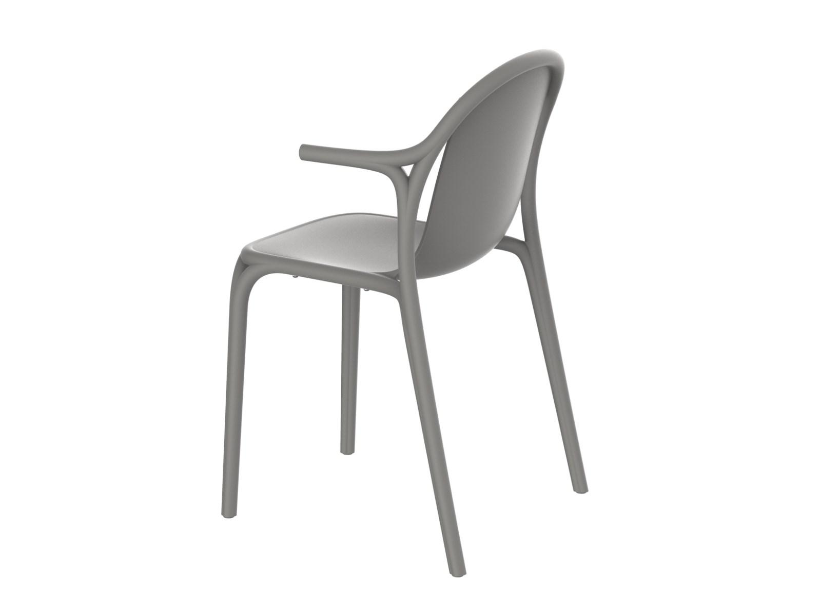 BROOKLYN Stackable garden chair with armrests