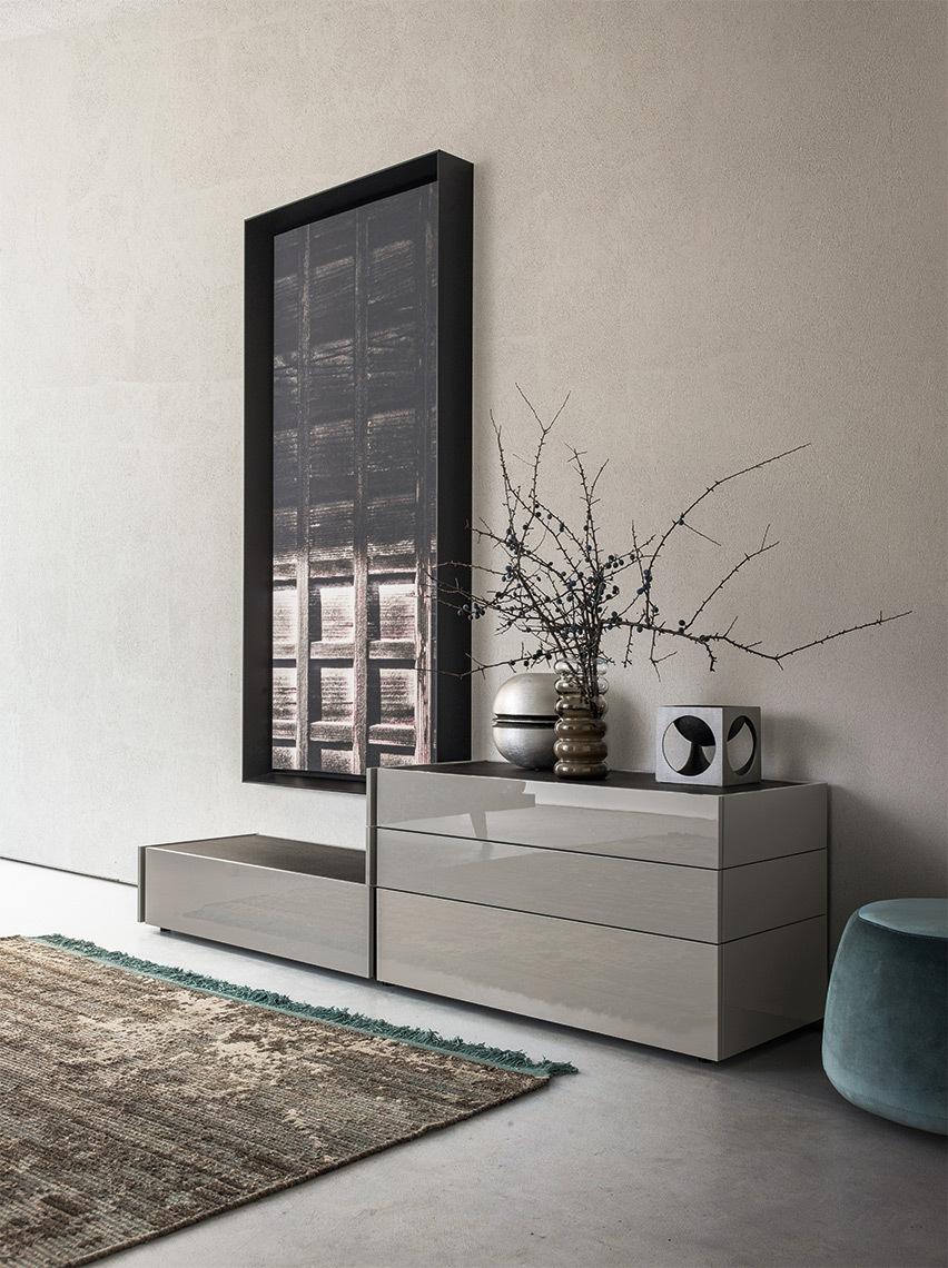 DA-DO SYSTEM Rectangular lacquered chest of drawers with integrated handles