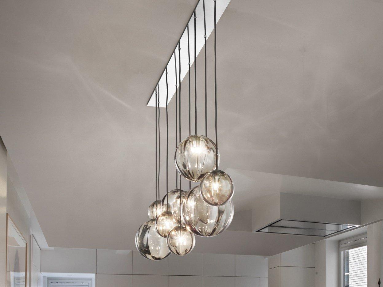 PUPPET SP L Direct light blown glass pendant lamp