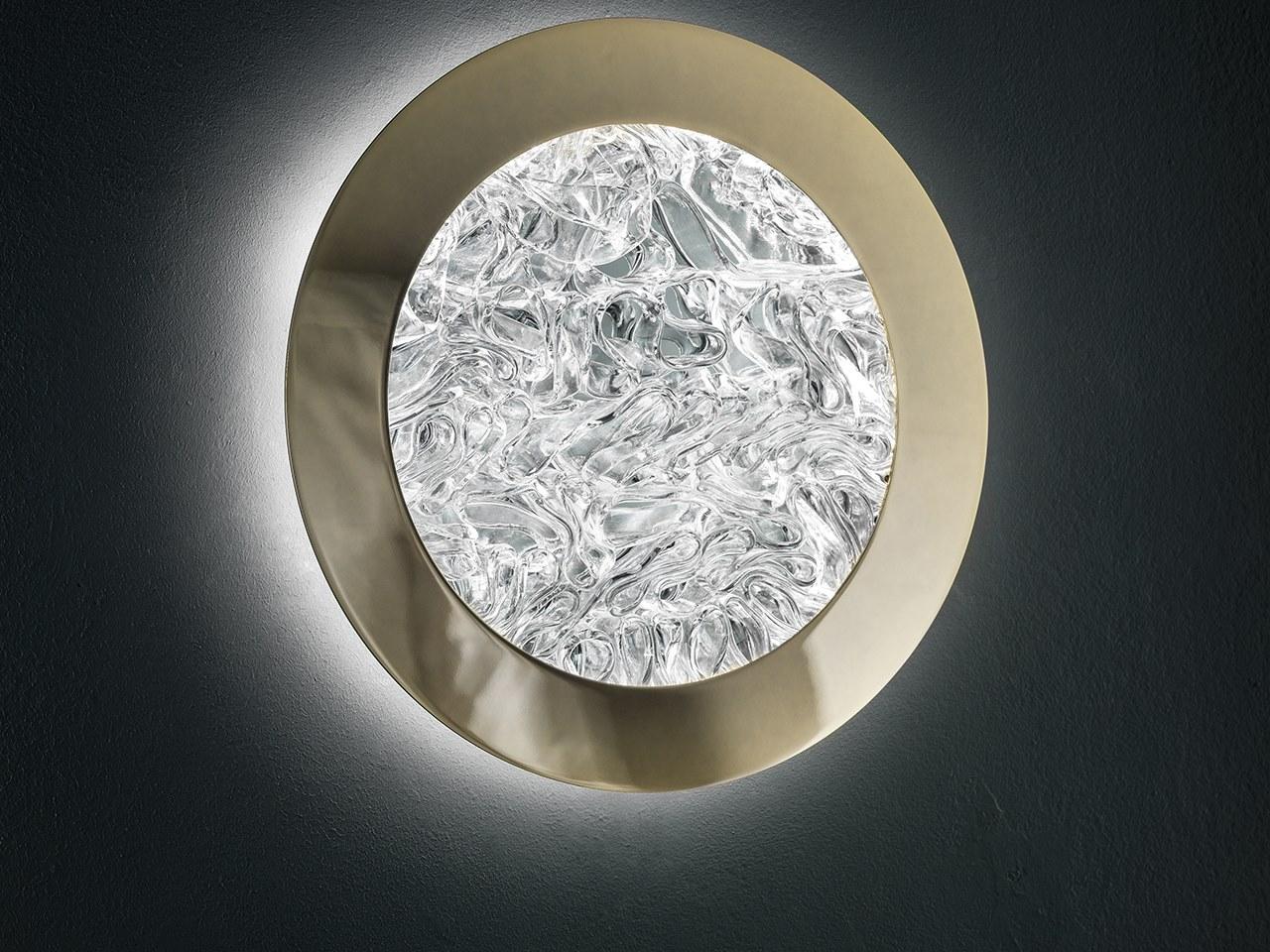 DEDALO LED glass wall lamp with metal frame