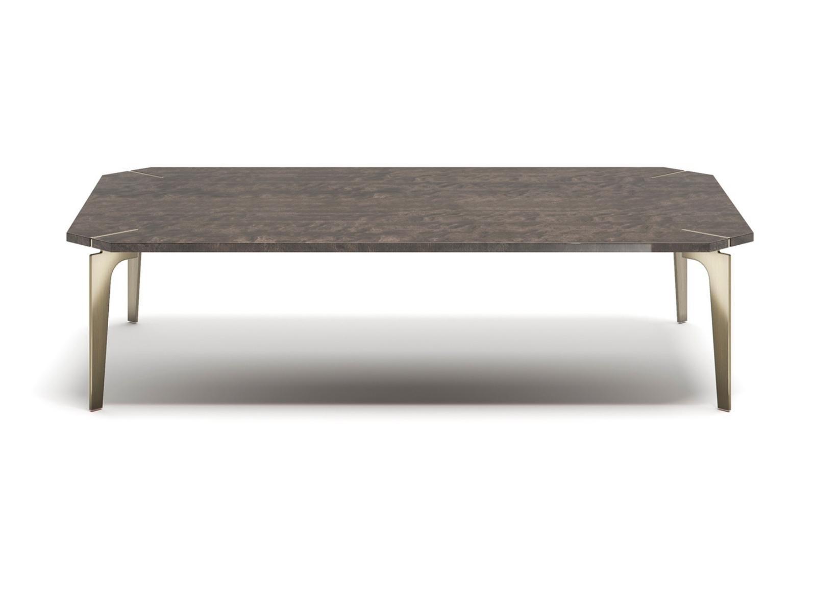 ECLECTIC R Low rectangular steel and wood coffee table
