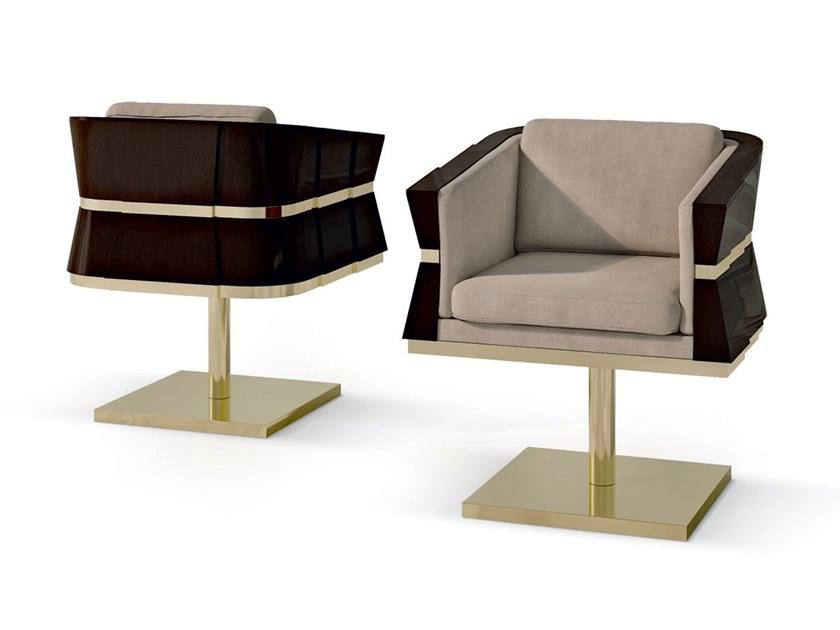 7510 Swivel nabuk easy chair with armrests