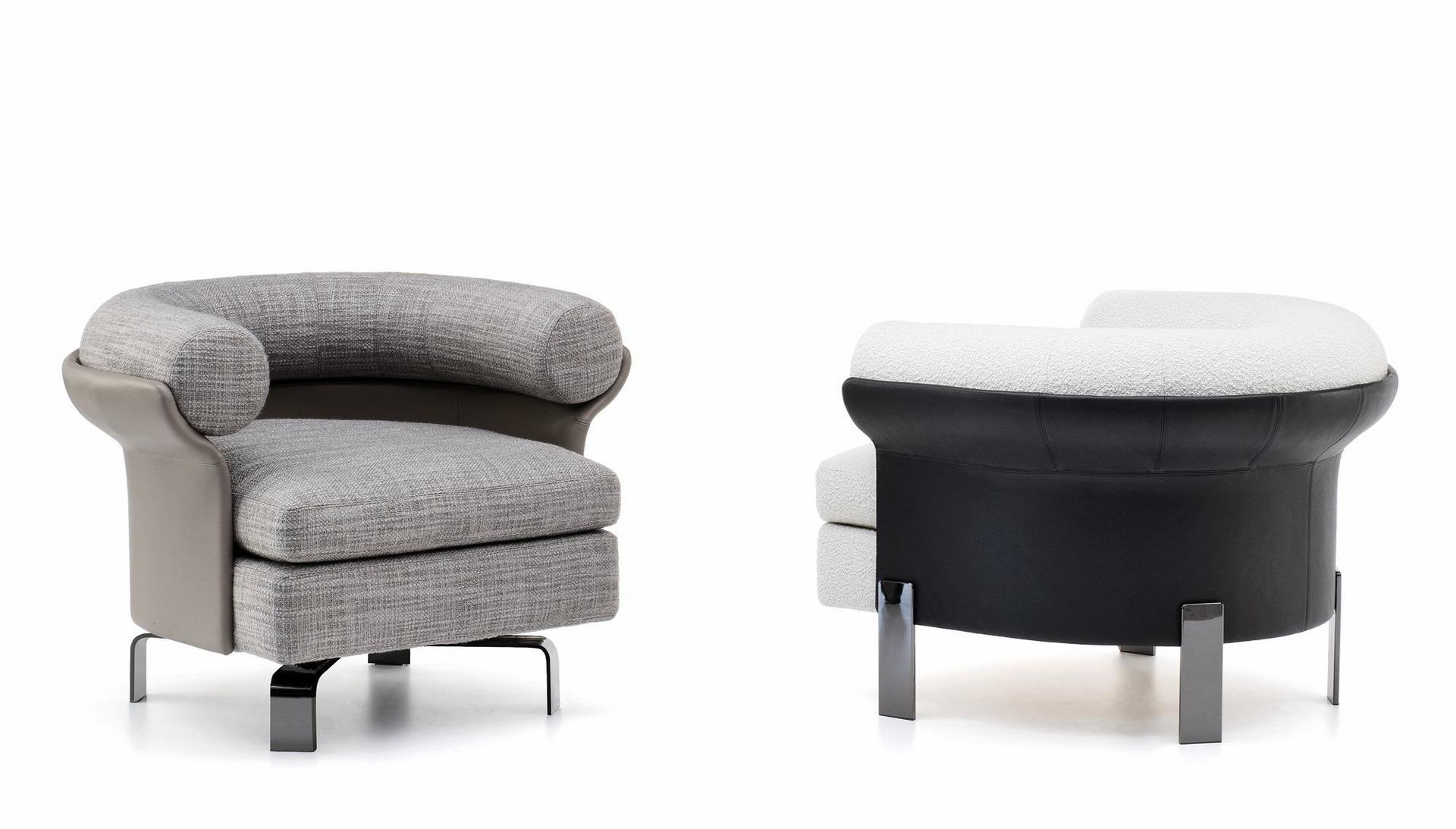 MATTIA Swivel armchair with armrests