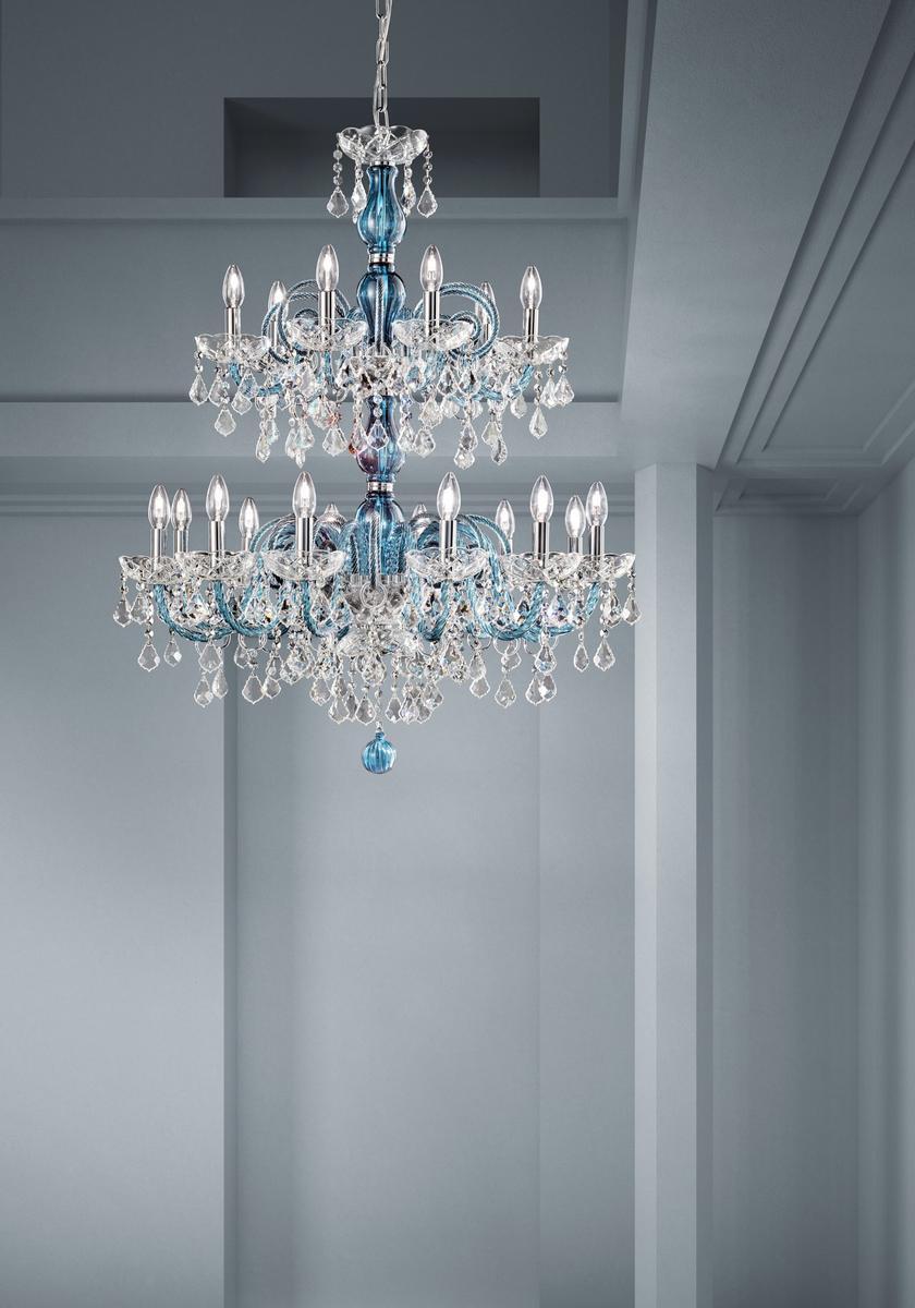 DANDOLO Glass chandelier with crystals