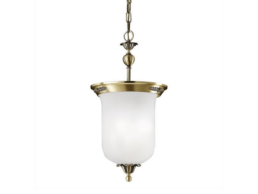 ELISABETH 1972/3-SAT Antique Brass finish pendant with satin glass