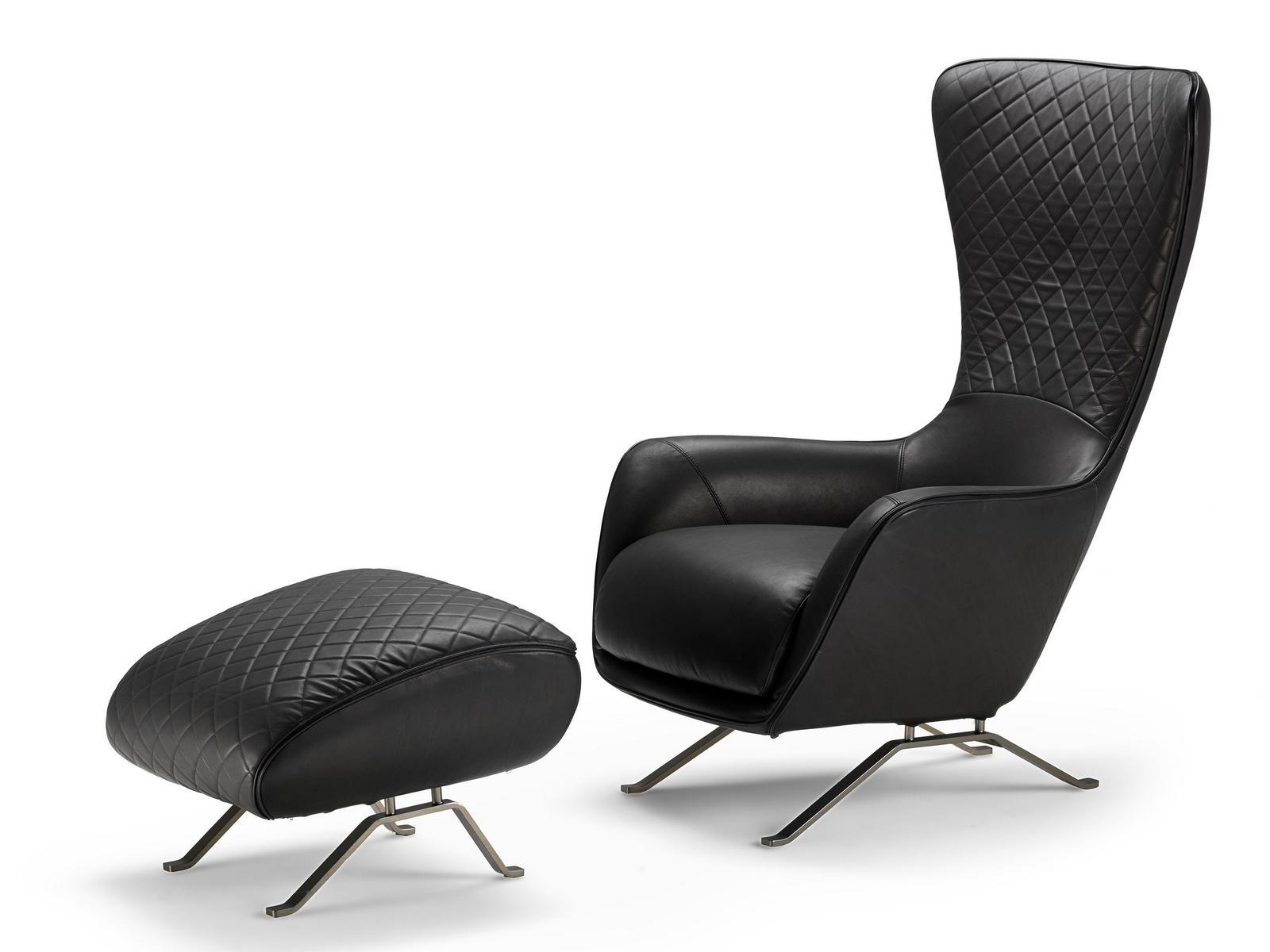 SIN SEATY High-back leather armchair