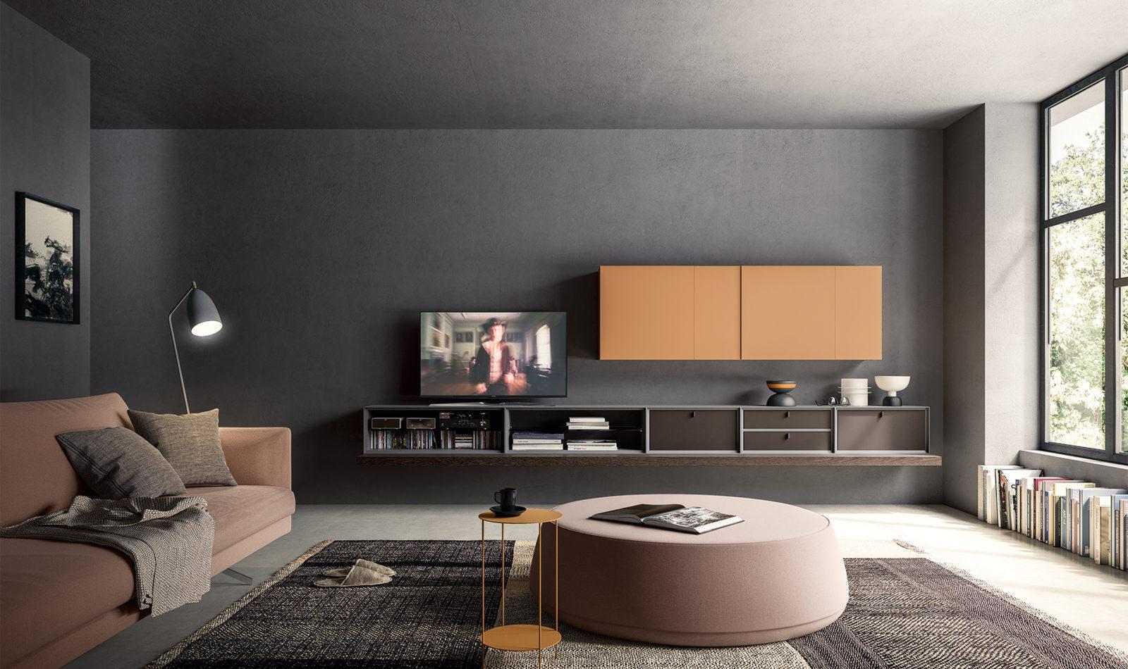 DAY COLLECTION Modular lacquered storage wall