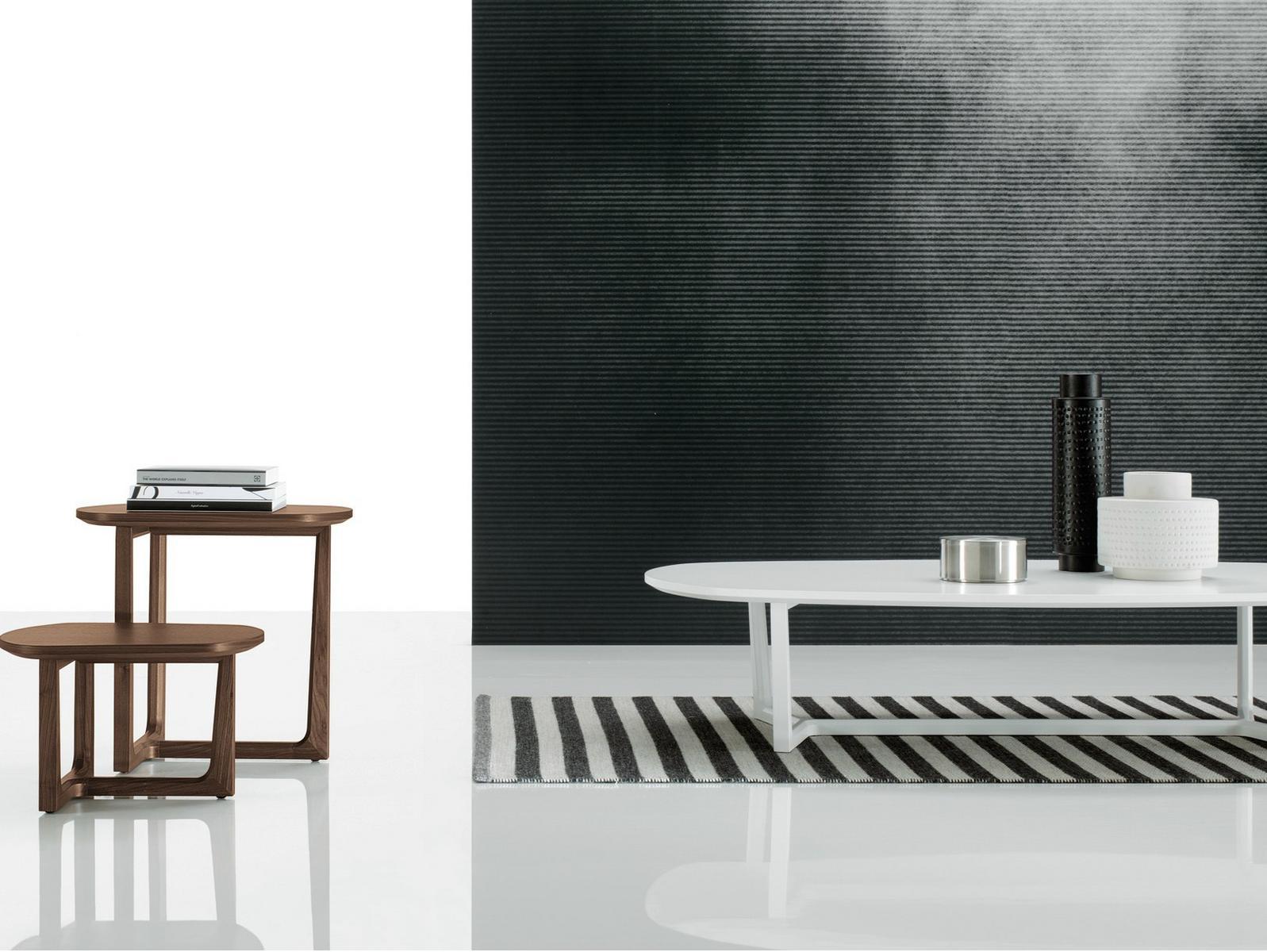 TRIDENTE Low wooden coffee table for living room