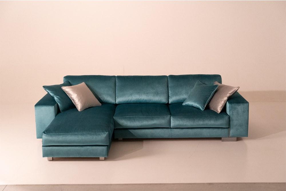 YOU GLAM Sectional velvet sofa with chaise longue