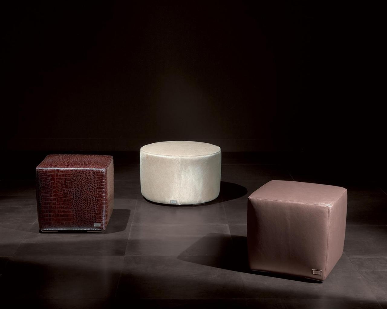 FORM Leather pouf in a luxury style