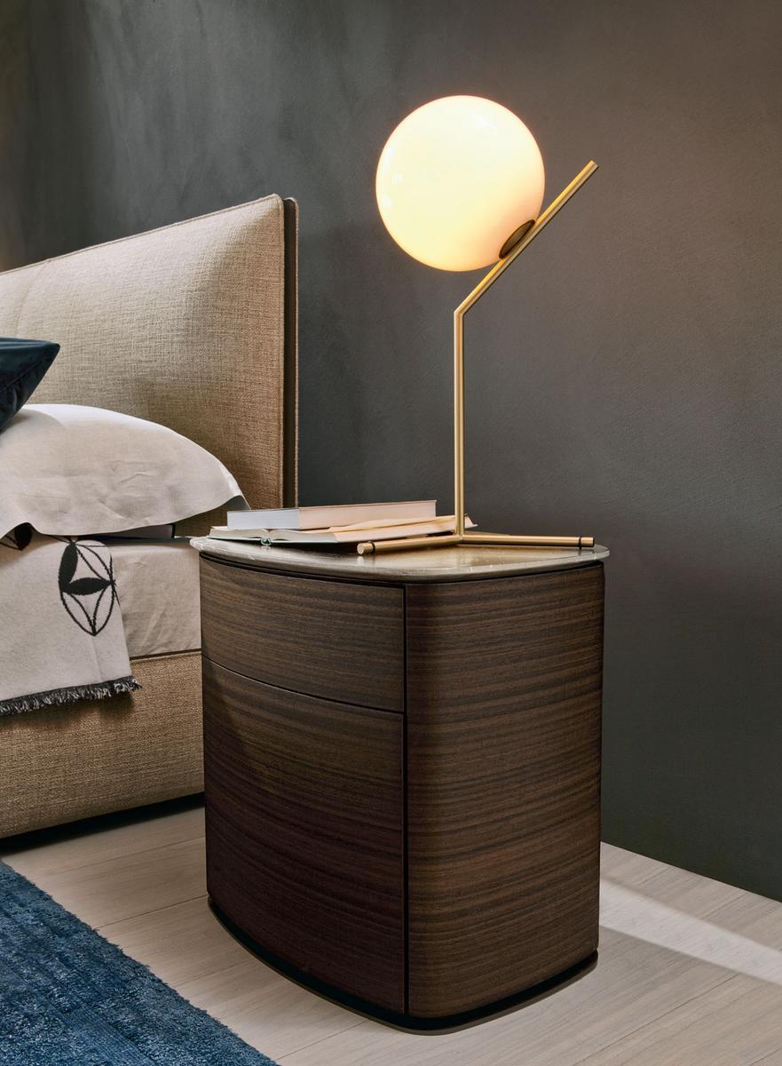 4040 Rectangular eucalyptus bedside table with drawers